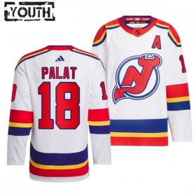 New Jersey Devils tröja Ondrej Palat 18 Adidas 2022-23 Vit Reverse Retro 2.0 Authentic - NHL Tröjor Barn